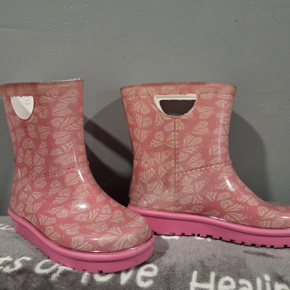 UGG Kids Pink Patterned Rain Boots